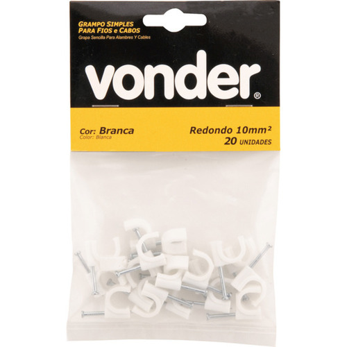Grampo redondo para fios de 10 mm com 20 peas