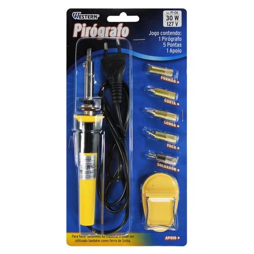 Pirgrafo Ferro de solda 30 watts 2 m 1 com 5 pontas  110V
