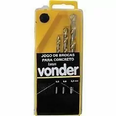 Jogo de brocas para concreto 5 a 8 mm com 3 peças  