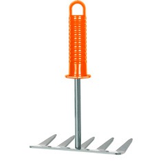 Ancinho metálico 5 dentes com cabo plástico Ancinho metálico 5 dentes com cabo plástico