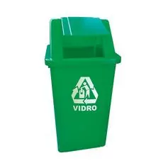 Cesto coletor de lixo 60L com tampa com adesivo - CC61