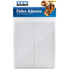 Feltro protetor adesivo retangular 127 x 51mm branco com 2 unidades Feltro protetor adesivo retangular 127 x 51mm branco com 2 unidades