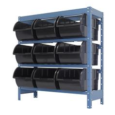 Estante metlica com 9 caixas n 7 preta - NE9/7P