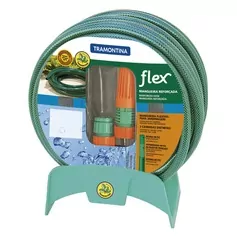 Mangueira flexível para jardim 20 metros com suporte e esguicho
