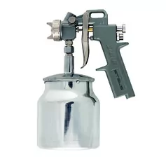 Pistola de pintura tipo sucção com 3 bicos e caneca em alumínio