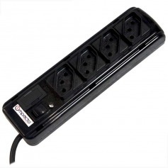 Filtro de linha 4 tomadas 1,1 metro 10A preto Filtro de linha 4 tomadas 1,1 metro 10A preto