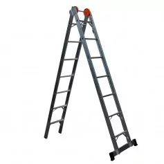 Escada de alumínio extensível 2,30 x 3,25 m 2 x 6 degraus 3 em 1