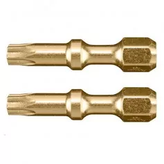 Bits hexalobular de torção T25 encaixe 1/4 x 30 mm 2 peças - Impact Gold