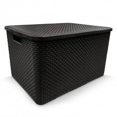 Caixa organizadora com tampa 15 litros - Rattan Caixa organizadora com tampa 15 litros - Rattan