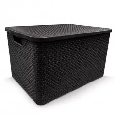 Caixa organizadora com tampa 40 litros - Rattan