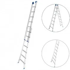Escada de alumínio extensível 2,18 x 3,65 m 2 x 7 degraus 3 em 1