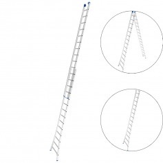 Escada de alumnio extensvel 4,14 x 7,01 m 2 x 14 degraus 3 em 1