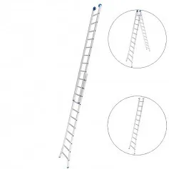 Escada de alumínio extensível 3,30 x 5,61 m 2 x 11 degraus 3 em 1