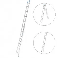 Escada de alumínio extensível 3,58 x 6,17 m 2 x 12 degraus 3 em 1
