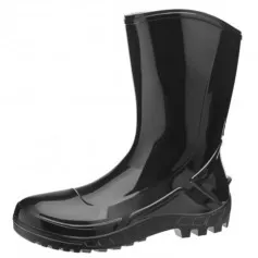 Bota de PVC preta cano médio com forro - 110VFLEXF PR