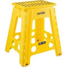 Banqueta plástica dobrável altura 450mm amarela