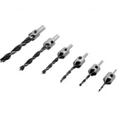 Jogo de broca 3 pontas c/ escarriador 3 a 10mm 7 peças