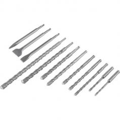 Jogo de brocas ponteiro e talhadeira SDS Plus com 12 pe�as 