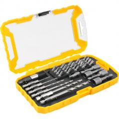 Jogo de bits brocas e soquetes com 32 peças  Jogo de bits brocas e soquetes com 32 peças