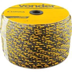 Corda multifilamento trançada 12 mm x 140 m preta e amarela  