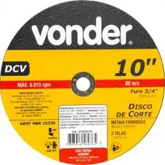 Disco de corte 254 x 3,2 x 19,05 mm - DCV 