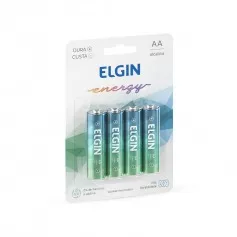 Pilha alcalina pequena AA com 4 unidades 