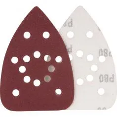 Lixa delta com costado em pluma 140 x 140 x 93 mm grão 80 com 10 peças