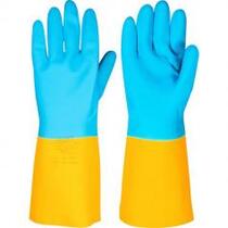 Luva de l�tex/neoprene pequena amarela e azul LNV 100 - 7085000100