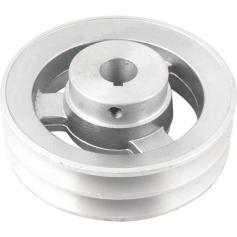 Polia de alumínio 2 canais perfil A 120 mm com furo de 3/4 Polia de alumínio 2 canais perfil A 120 mm com furo de 3/4