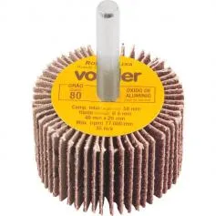 Roda de lixa 40 x 25 mm com haste grão 80 