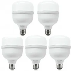 Kit 5 Lâmpadas led super bulbo 20W 1680 lúmens branca fria - A80