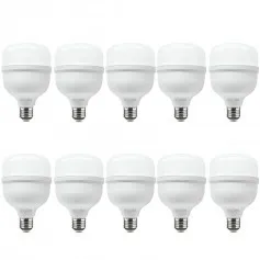 Kit 10 Lâmpadas led super bulbo 20W 1680 lúmens branca fria - A80