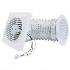Exaustor para banheiro diâmetro de 150 mm com grade e duto - KIT ITC 150 Exaustor para banheiro diâmetro de 150 mm com grade e duto - KIT ITC 150