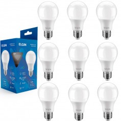 Kit 10 Lâmpadas led bulbo 9W 810 lúmens branca fria - A60 Kit 10 Lâmpadas led bulbo 9W 810 lúmens branca fria - A60