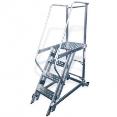 Escada plataforma de alumínio 1.0 m c/ 3 degraus + patamar  Escada plataforma de alumínio 1.0 m c/ 3 degraus + patamar