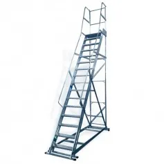 Escada plataforma de alumínio 4.0 m c/ 15 degraus + patamar