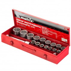 Jogo de soquete estriado 19 a 50 mm 3/4 Jogo de soquete estriado 19 a 50 mm 3/4