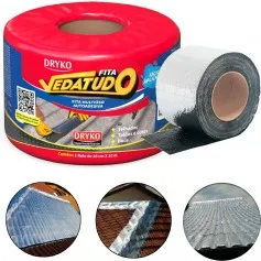 Fita manta asfáltica auto adesiva aluminizada multiuso 10 cm x 10 m - VEDATUDO