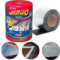 Fita manta asfáltica auto adesiva aluminizada multiuso 20 cm x 10 m - VEDATUDO