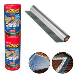 Fita manta asfáltica auto adesiva aluminizada multiuso 60 cm x 10 m - Vedatudo Fita manta asfáltica auto adesiva aluminizada multiuso 60 cm x 10 m - Vedatudo