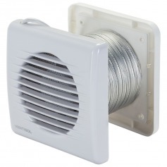 Exaustor para banheiro diâmetro de 100 mm com grade e duto KEXB-03 Exaustor para banheiro diâmetro de 100 mm com grade e duto KEXB-03