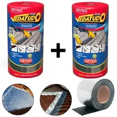 Kit 2 Fitas asfáltica auto adesiva aluminizada multiuso 30 cm x 10 m - Vedatudo