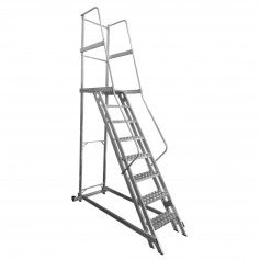 Escada plataforma de alumnio 2.0 m c/ 7 degraus + patamar 