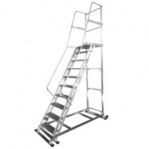 Escada plataforma de alum�nio 2.50 m c/ 9 degraus + patamar 