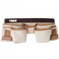 Cinto para ferramentas em lona 330 x 330 x 175 mm com 10 bolsos Cinto para ferramentas em lona 330 x 330 x 175 mm com 10 bolsos