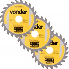 Disco de serra para madeira 110 x 20 x 24 dentes com 3 peas