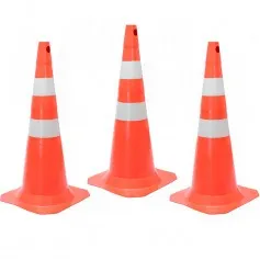 Kit 3 Cones para sinalização 50 cm com 2 faixas - RM-43