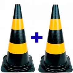 Kit 2 Cones para sinalização 75 cm 2 faixas - RM-44