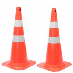 Kit 2 Cones para sinalizao 75 cm com 2 faixas - RM-41
