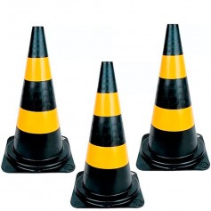 Kit 3 Cones para sinalizao 75 cm 2 faixas - RM-44